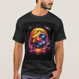 Camiseta Icosaedro Retrofuturista Cósmico