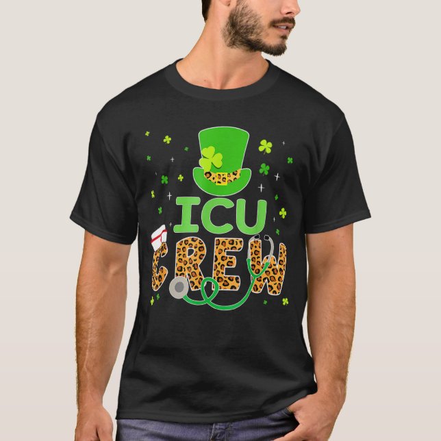 Camiseta Icu Crew Nurselife Stetoscope Enfermagem St Patric (Frente)