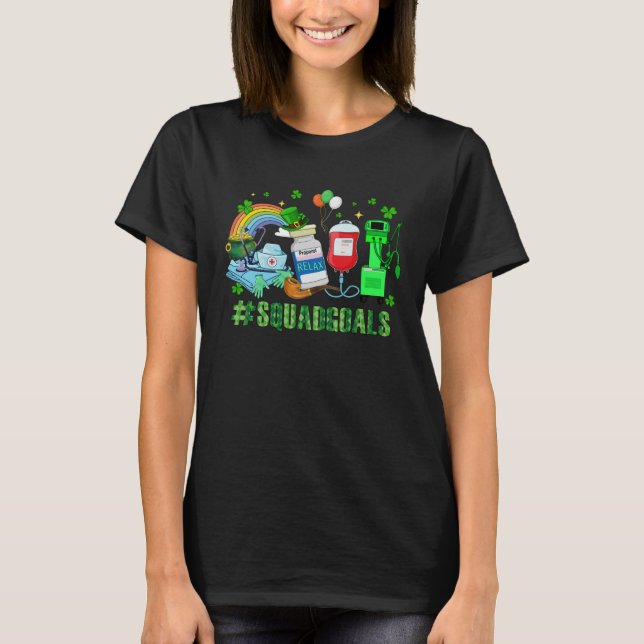Camiseta ICU Nurse Squad Goals  ICU Nurse Crew St Patrick s (Frente)