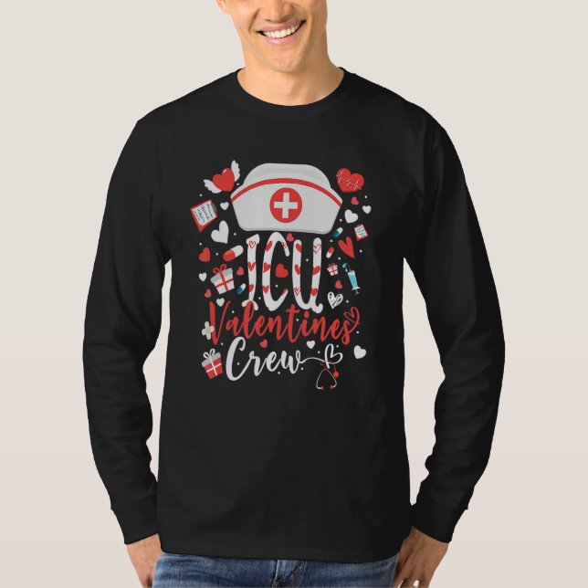 Camiseta ICU Valentines Nurse Crew Family Group Nursing Lov (Frente)