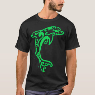 Camiseta id54-6 peixe golfinho verde, golfinho peixe fofo,