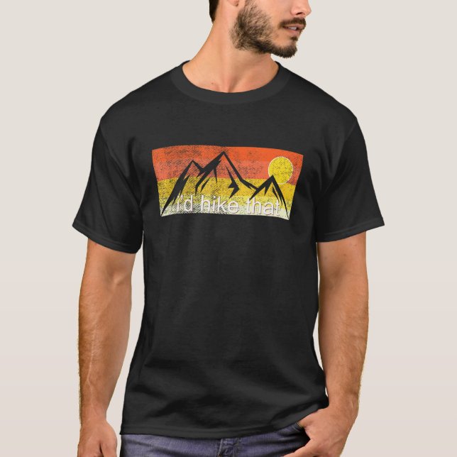 Camiseta Id Agita Isso - Hiker Caminhando Montanha Sunset V (Frente)