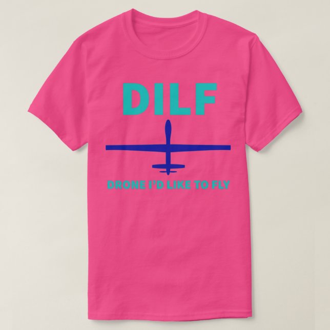 Camiseta ID do Drone Gosta de Voar DILF (Frente do Design)