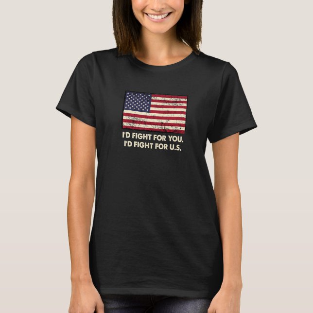 Camiseta Id Fight for US Patriotismo Americano Patriótico E (Frente)