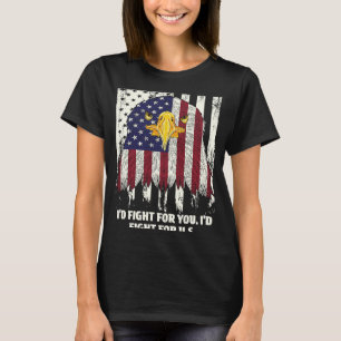 Camiseta Id Fight for US Patriotismo Americano Patriótico E