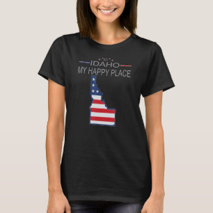 Camiseta ID Idaho My Happy Place USA Flag Map