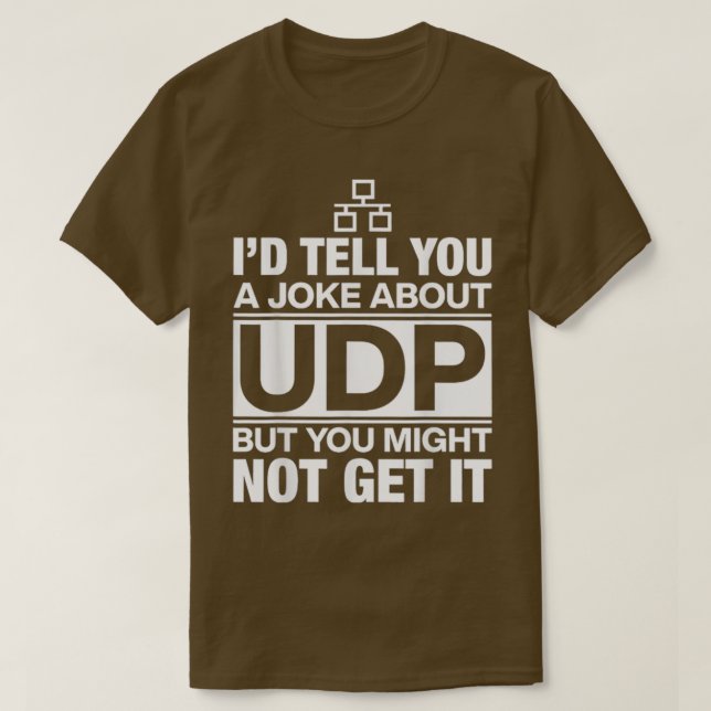 Camiseta Id lhe dá uma Piada sobre o programador Udp (Frente do Design)