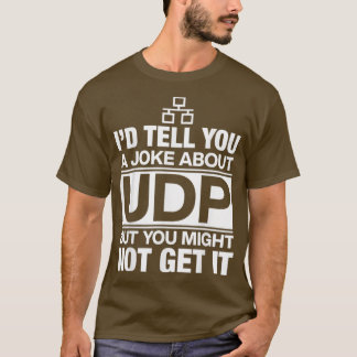Camiseta Id lhe dá uma Piada sobre o programador Udp