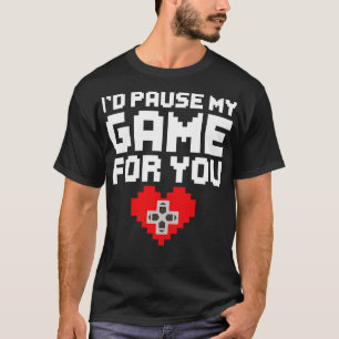 Camiseta Id Pausar Meu Jogo Para Você Jogo Vídeo Valenti
