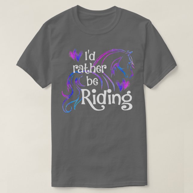 Camiseta ID PREFERENCIALMENTE BE RIDING Funny Horse Rider (Frente do Design)
