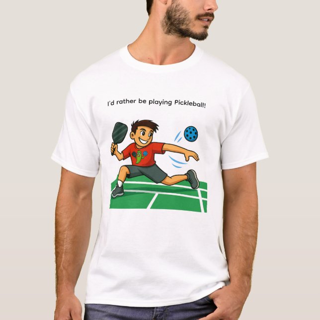 Camiseta I'd rather be playing Pickleball (Frente)
