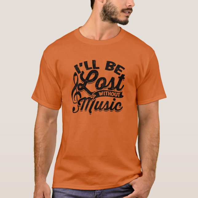 Camiseta Id se perde sem música Music (Frente)
