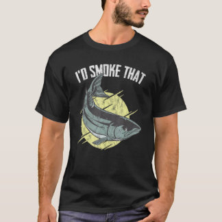 Camiseta Id Smoke That Salmon Grill Barbeque Fish