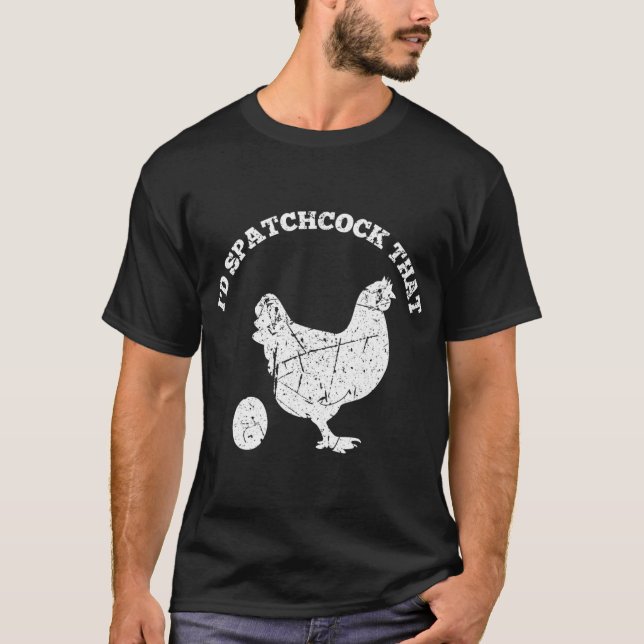 Camiseta Id Spatchcock Que Chicken Engraçado Cook CHURRASCO (Frente)