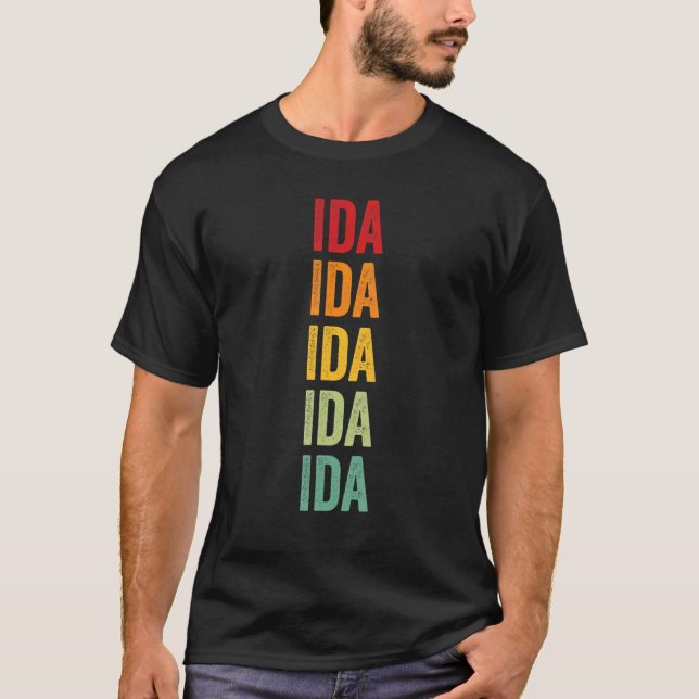 Camiseta Ida County Iowa Rainbow Text Design (Frente)
