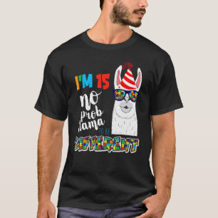 Camiseta Idade 15 Anos de Nascimento Llama Puzzle Abril Aut