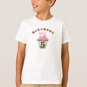 Camiseta Idade 5 da menina do aniversário
