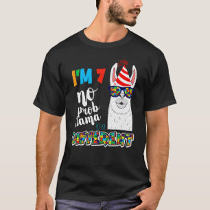 Camiseta Idade 7 Anos de Nascimento Llama Puzzle Abril Auti