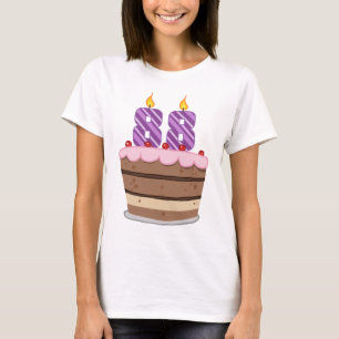 Camiseta Idade 88 no bolo de aniversário