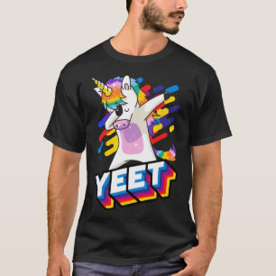 Camiseta Idade da Celebração do Unicórnio Dançante Colorida
