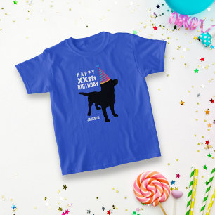 Camiseta Idade do cão preto engraçado do laboratório e