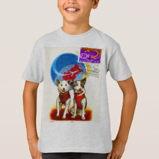 CAMISETA IDADE DO ESPAÇO RETRO (ASTRONAUTAS DE CÃO)
