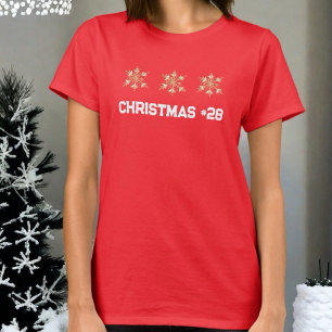 Camiseta Idade natalícia número de ouro monograma em floco