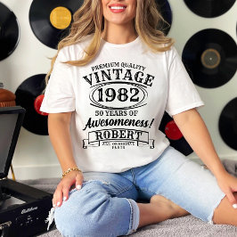 Camiseta Idade para Perfeição Vintage Personalizada Anivers