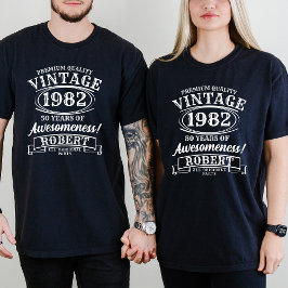 Camiseta Idade para Perfeição Vintage Personalizada Anivers