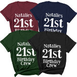 Camiseta Idade Personalizada do Nome Personalizado no Quadr<br><div class="desc">Celebre seu estilo de aniversário de 21 anos de marco com nossa Camada Personalizada de Nome Personalizada de aniversário de 21 anos com Camada Personalizada Camada Idade da Camada. Esta camisa é a maneira perfeita de mostrar o seu espírito de esquadra de aniversário enquanto adiciona um toque pessoal com o...</div>