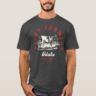 Camiseta Idaho Dairy Farmers Milk Vacas Leiteiras Fazendas 