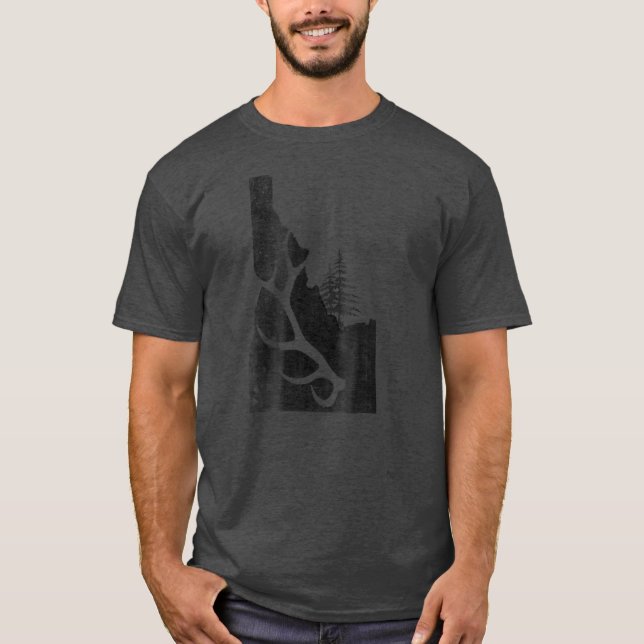 Camiseta Idaho Elk Hunter com Antler Shed (Frente)