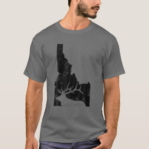 Camiseta Idaho Elk Hunting Funny USA State ID Hunter Gift M