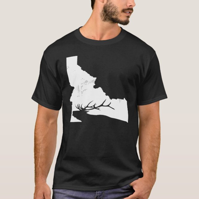 Camiseta Idaho Elk Hunting Impressão no dorso (Frente)