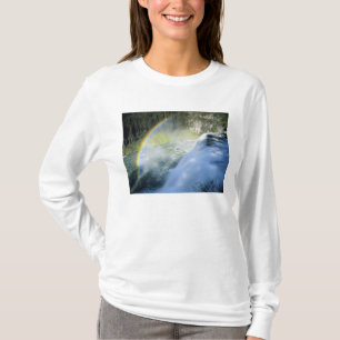 Camiseta Idaho. EUA. Arco-íris na névoa acima de Upper Mesa