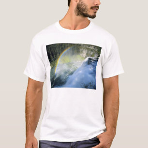 Camiseta Idaho. EUA. Arco-íris na névoa acima de Upper Mesa