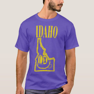 Camiseta Idaho Grunge Sorrindo Rosto Preto Fundo