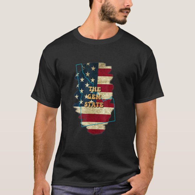 Camiseta Idaho Id Us Flag Motto (Frente)