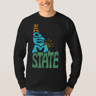 Camiseta Idaho Id Us State Shape Motto
