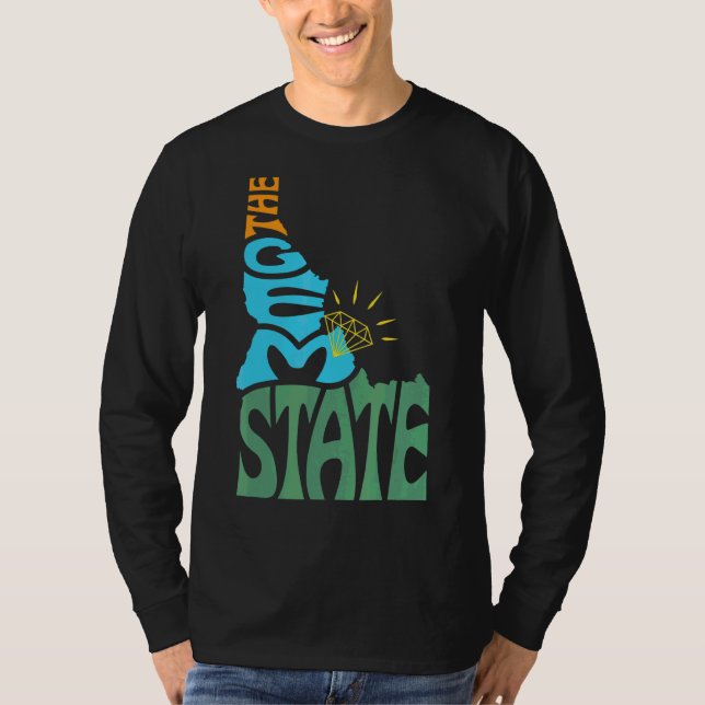 Camiseta Idaho Id Us State Shape Motto (Frente)