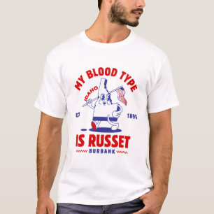 Camiseta Idaho: meu tipo sanguíneo é russet burbank