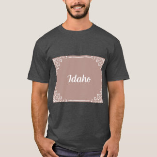Camiseta Idaho Monograma Boho Estilo Rosa Pastel