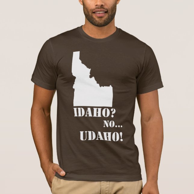 Camiseta Idaho nenhum mapa de Udaho (Frente)