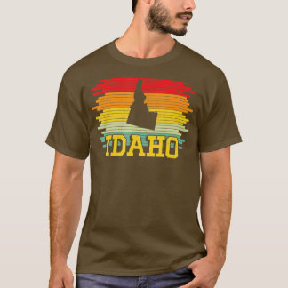 Camiseta Idaho Retro Vintage Sunset Estado Dos EUA Idaho Si
