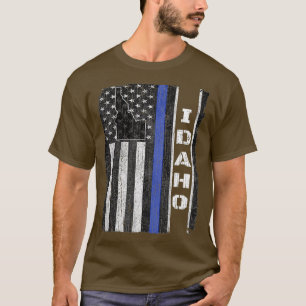 Camiseta Idaho Thin Blue Line Police Semana T USA Flag Gift