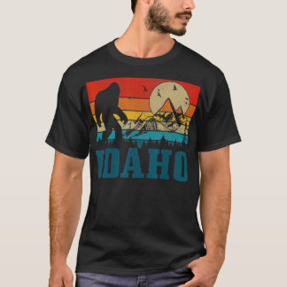Camiseta Idaho Vintage Montanhas Caminhando Camping Hunter 