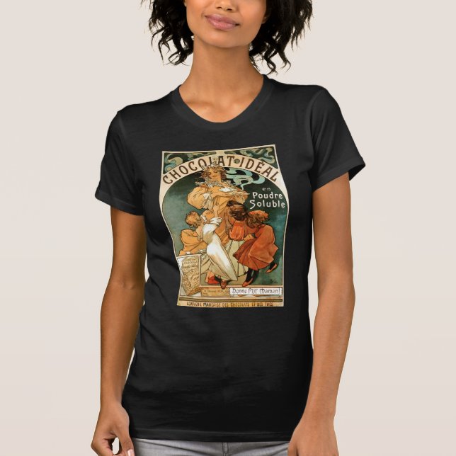 Camiseta Ideal de Alphonse (Alfons) Mucha Chocolat (Frente)