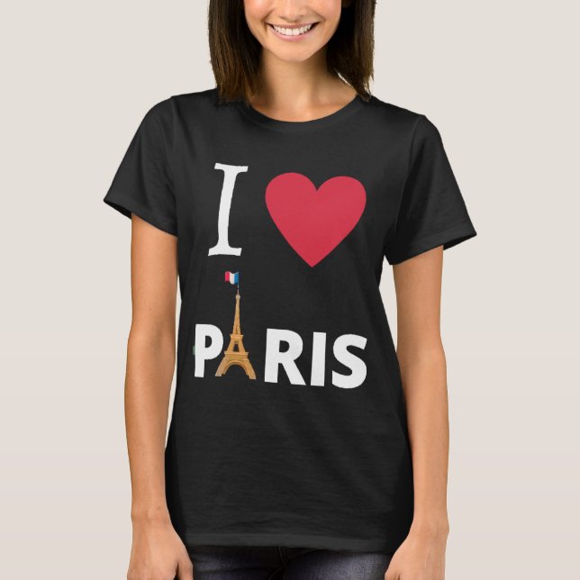 Camiseta Idée Cadeau Voyage: I Love Paris, Psg, France (Frente)