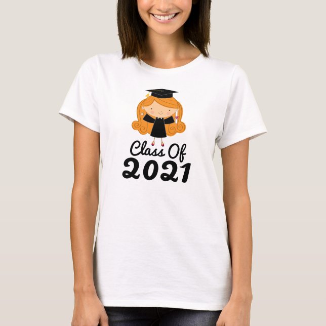 Camiseta Ideia 2021 do presente da graduação para meninas (Frente)
