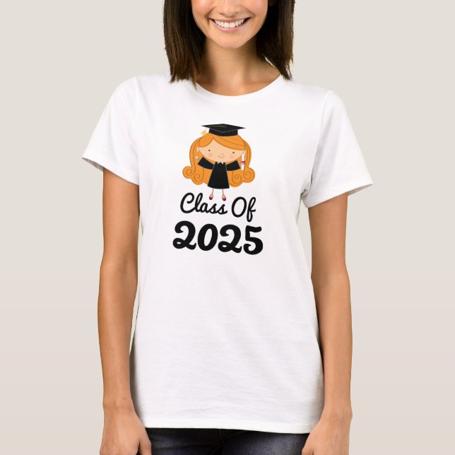 Camiseta Ideia 2025 do presente da graduação para meninas (Frente)